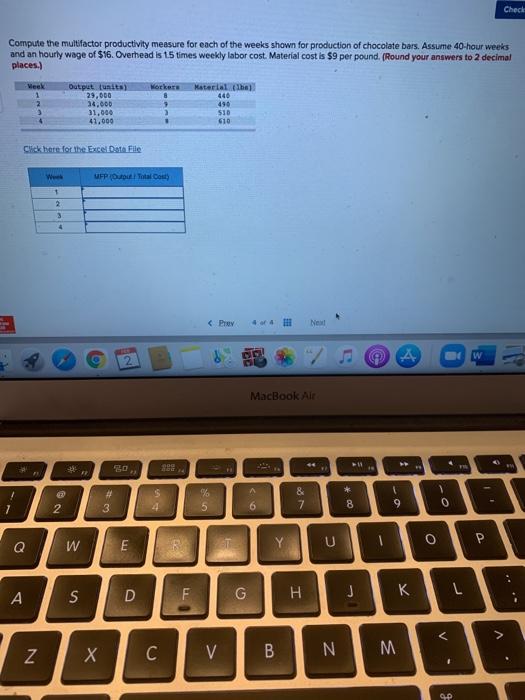 Check Compute the multifactor productivity