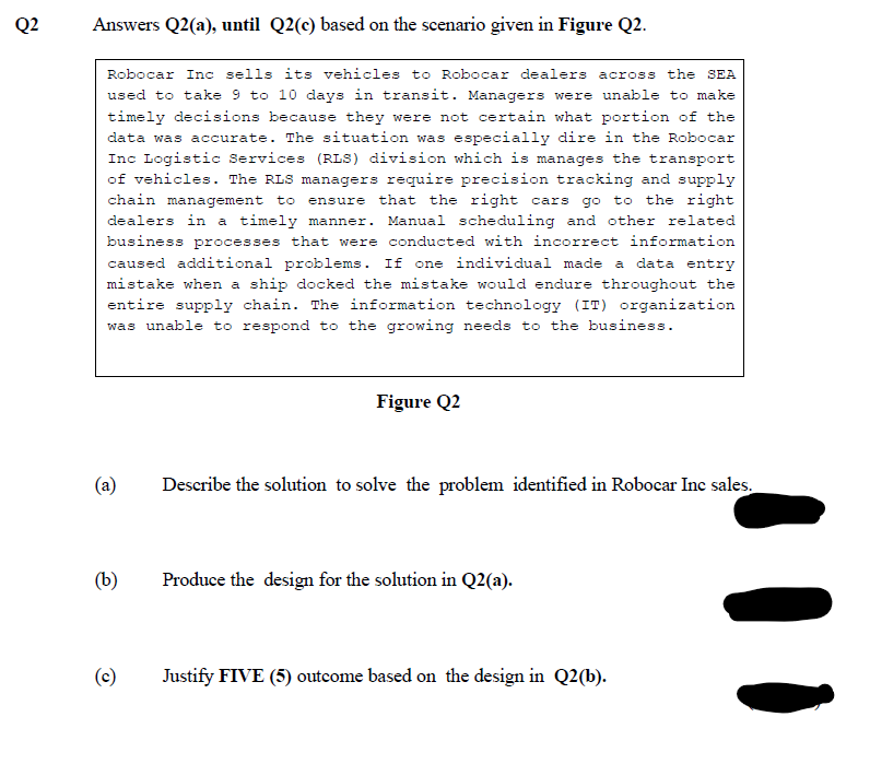 Q2 Answers Q2(a), until Q2(e) based on the