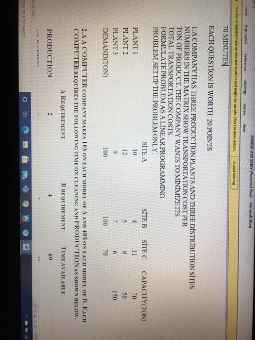 ADM307-ARA SINAV Protected View) - Microsoft Word