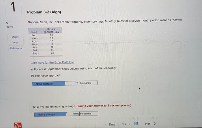 1 Problem 3-2 (Algo) 5 points National Scan,