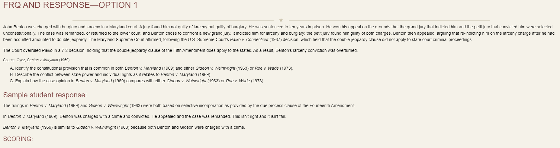 Decide if each Sample student response is correct