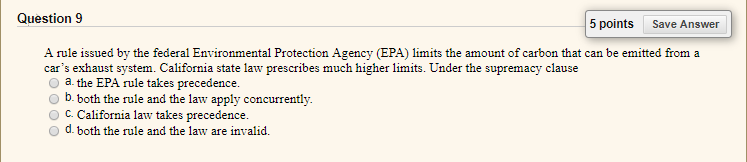 Business Law help Question 4 5 points Save Answer