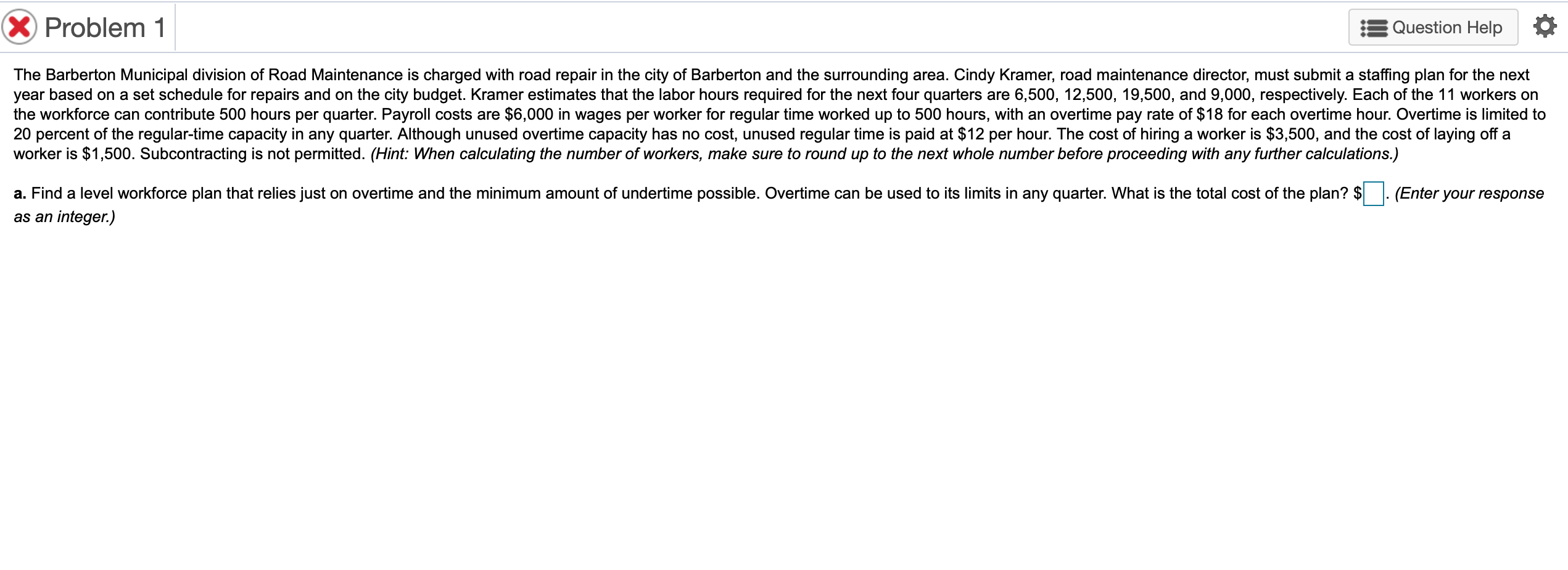 b. How many undertime hours does this strategy