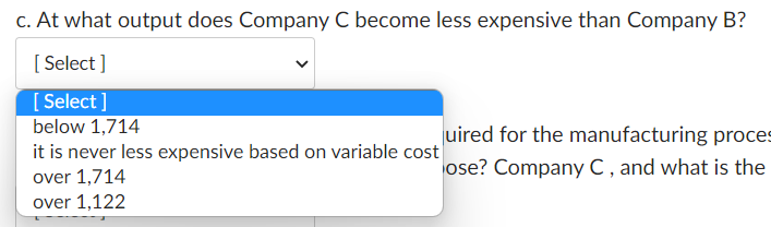 Stanley Inc., has a need for a specific component