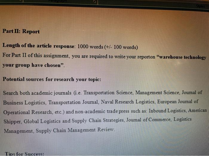 Write a report on Automated storage and retrieval