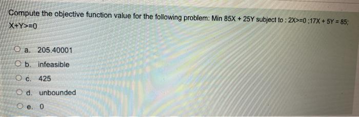 Compute the objective function value for the