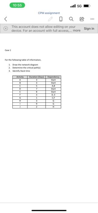 10:55 111 5G CPM assignment < This account does