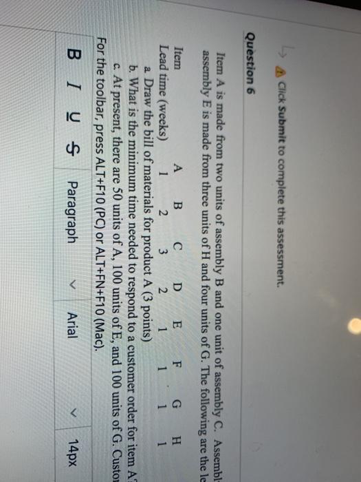 4 Click Submit to complete this assessment.