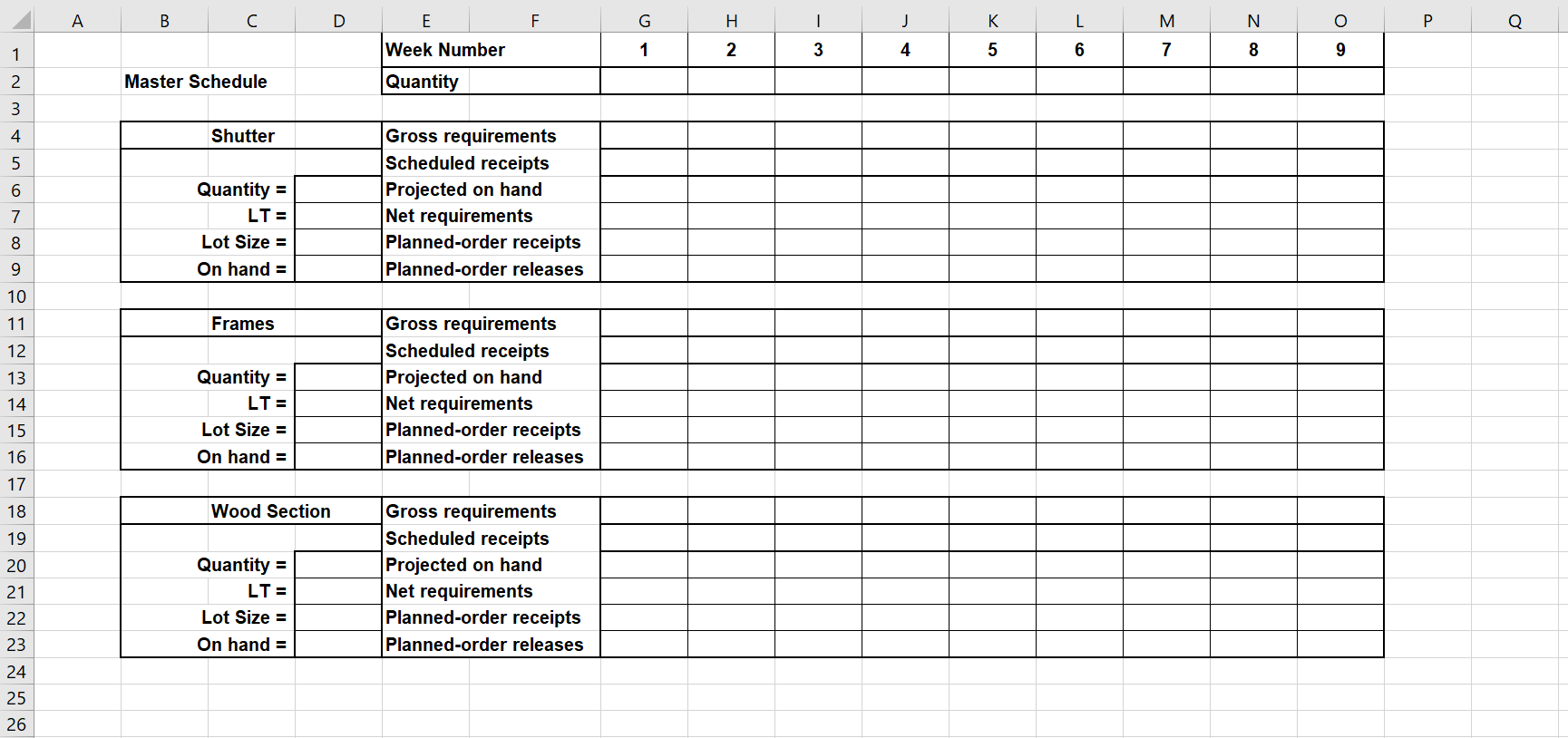 Each shutter consists of three slatted wood