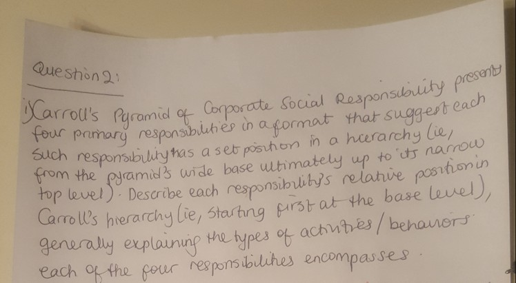 four primary responsibilities in a format that