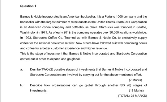 management subject . pls help . Question 1 Barnes