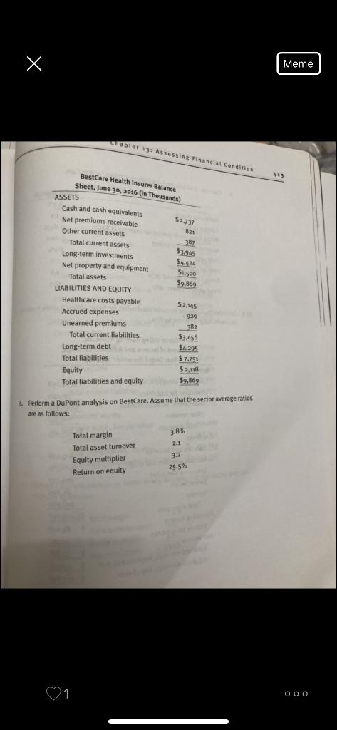 Meme Chapter 13: Assessing Financial Condition