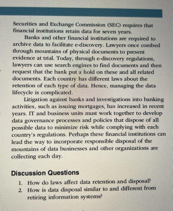 help please Data Lifecycle Management: A Big