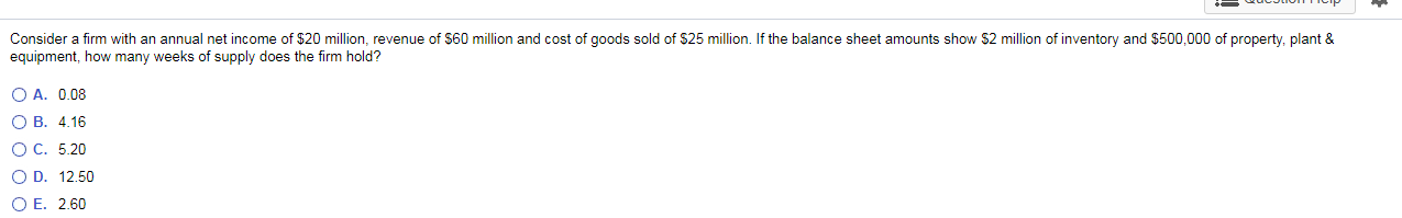 UJIUNTICIP Consider a firm with an annual net