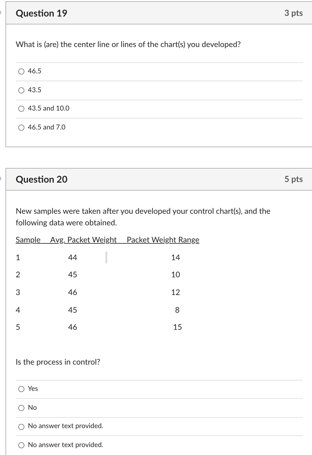 Use the following information to answer Questions