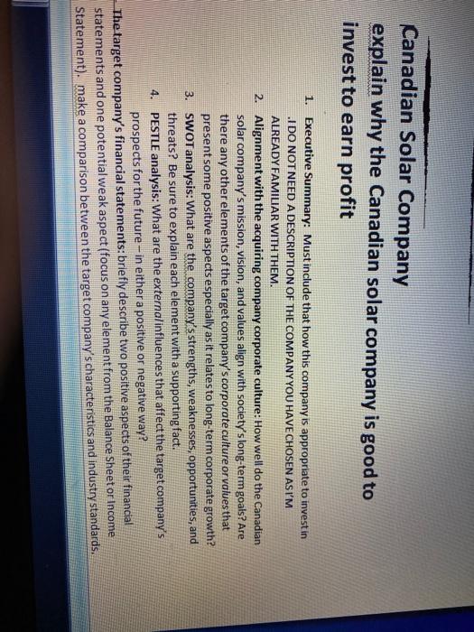 Canadian Solar Company explain why the Canadian