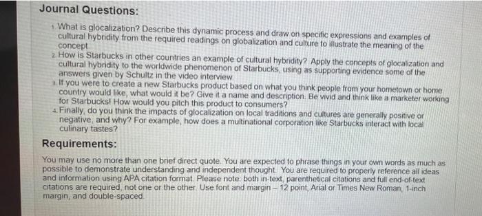 plz di these questions Journal Questions: 1. What