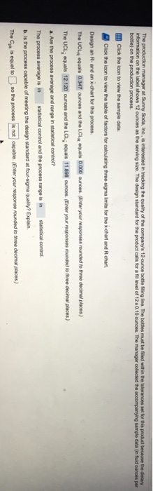 The production manager at Sunny Soda, Inc., is