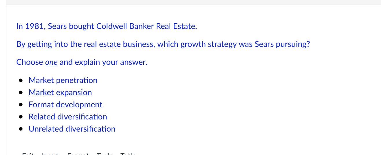 In 1981, Sears bought Coldwell Banker Real