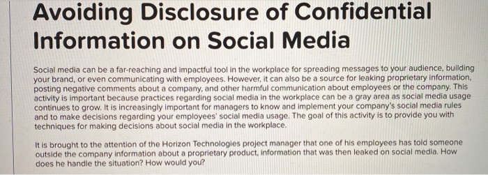 Avoiding Disclosure of Confidential Information