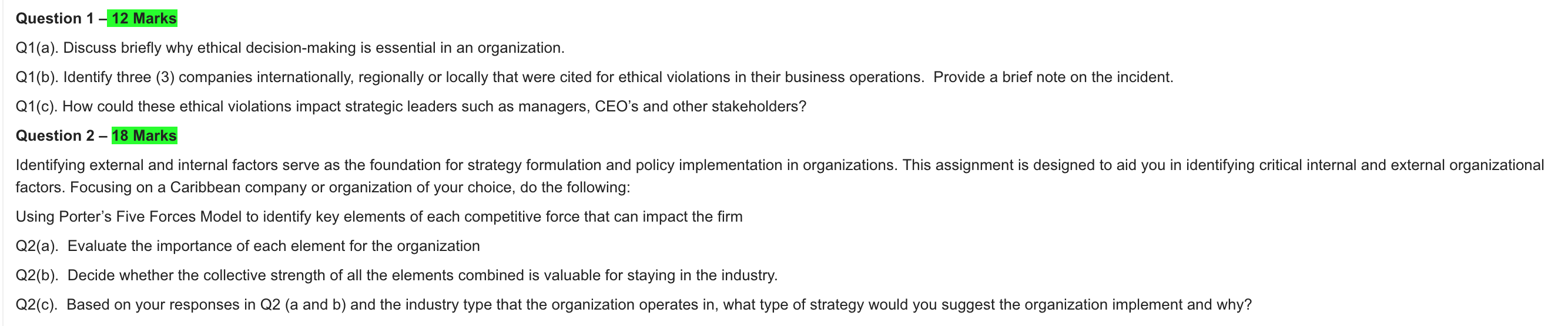 Question 1- 12 Marks Q1(a). Discuss briefly why