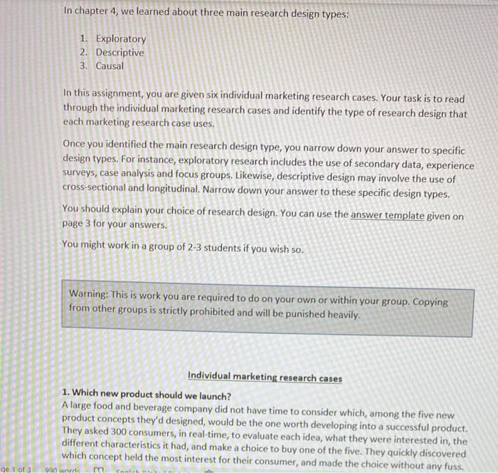 In chapter 4, we learned about three main