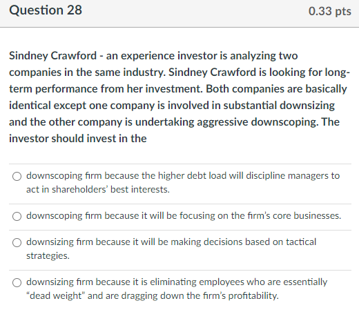 Question 27 0.31 pts French Company "Captain