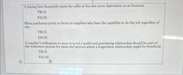 please answer with full explntion A buying firm