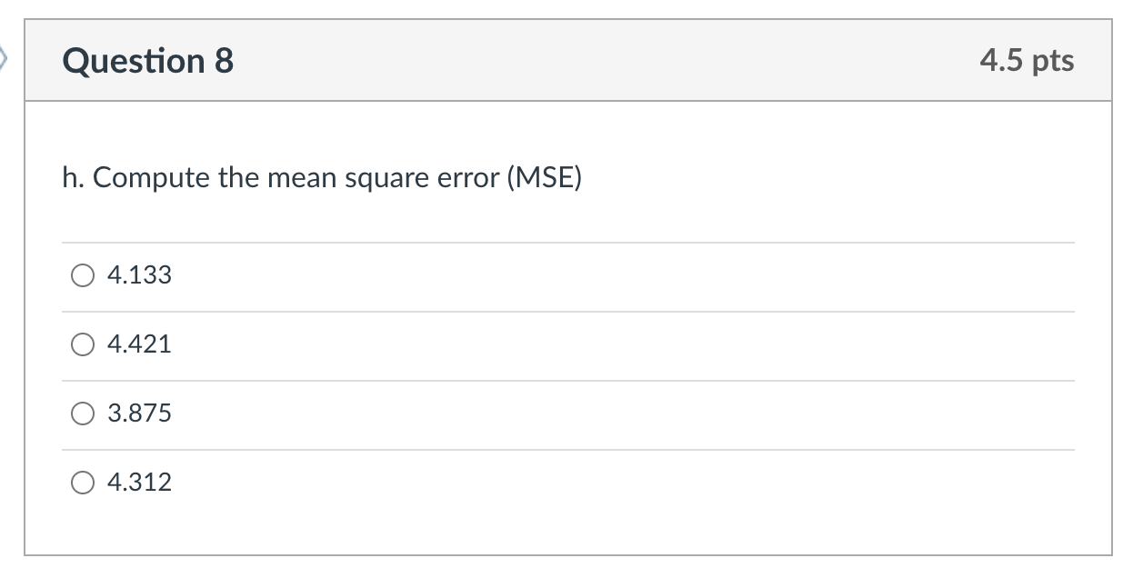 Given are five observations for two variables, x