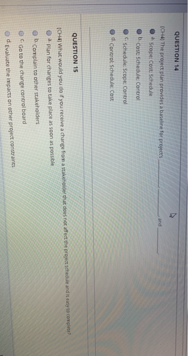 QUESTION 13 (CH4) What would you benefit as a
