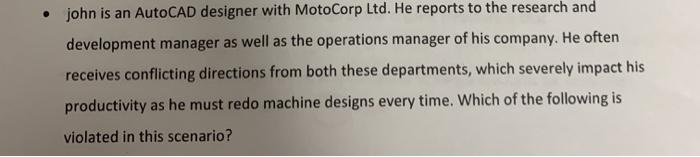 a. unity of command b. chain of command c. parity