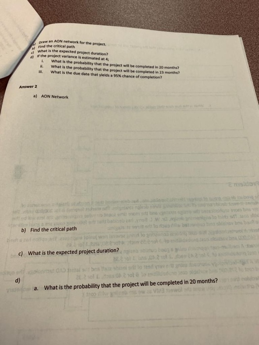 Problem 2 ABC Construction company a project