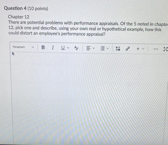 Question 3 (10 points) Chapter 8 How does the