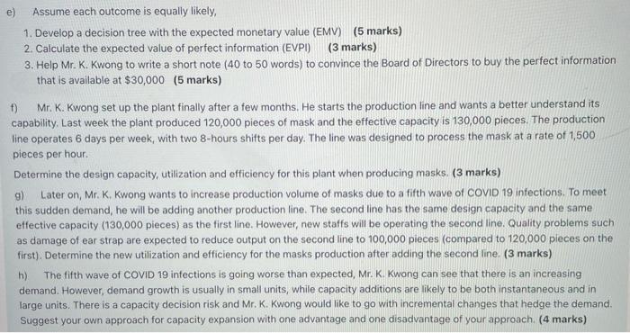 Please answer question e-h only, Thanks. The