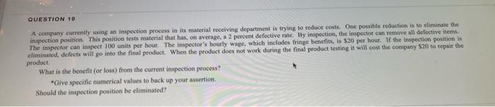 QUESTION 19 A company currently using an