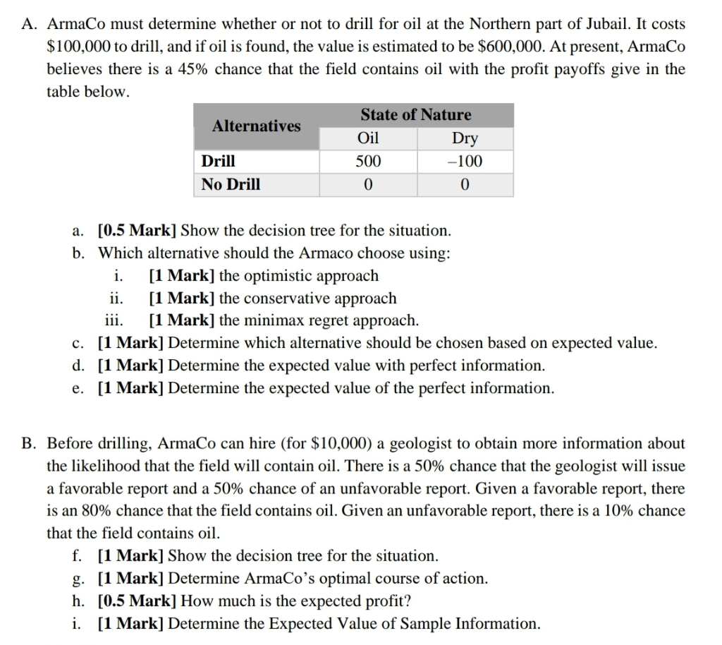 A. ArmaCo must determine whether or not to drill