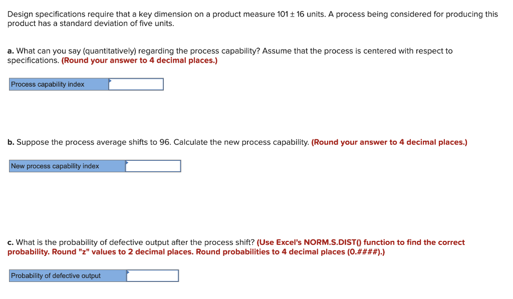 Design specifications require that a key