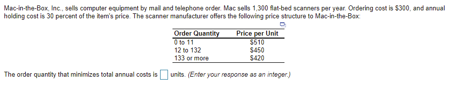 Mac-in-the-Box, Inc., sells computer equipment by