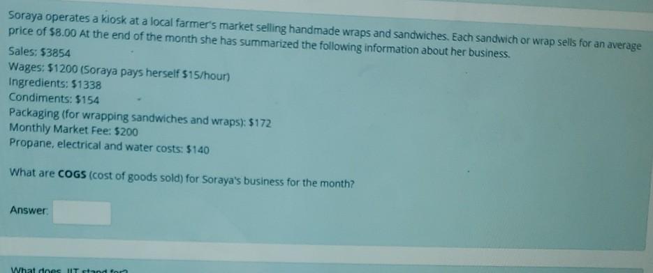 Soraya operates a kiosk at a local farmer's