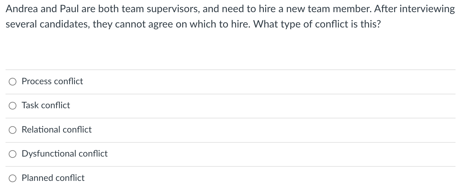 Andrea and Paul are both team supervisors, and