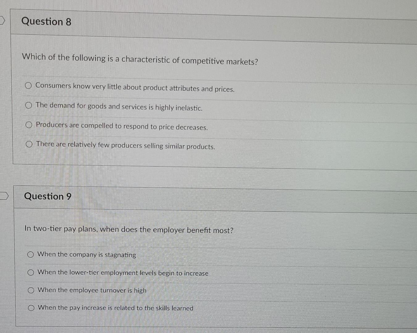 Question 8 Which of the following is a