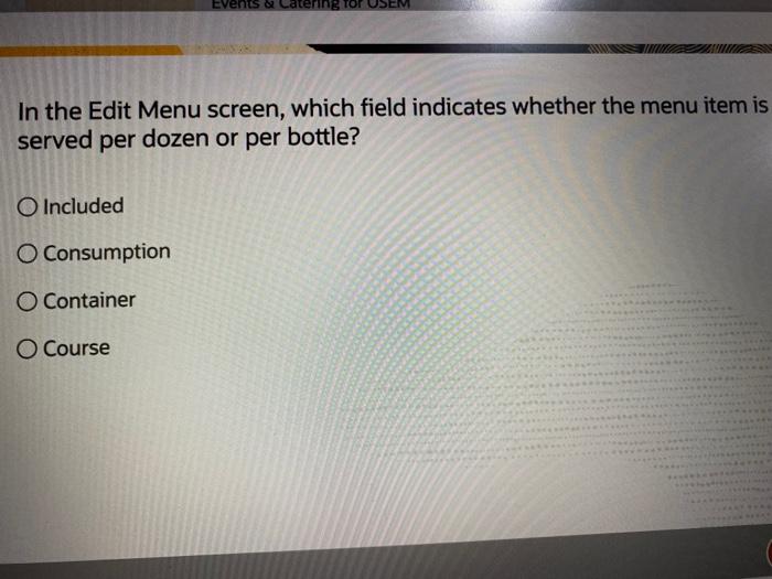 From Manage Events, which option would be