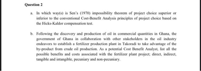 Question 3 a. One of the key phases of a project
