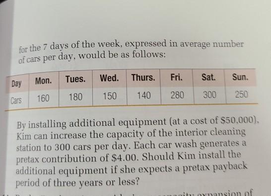 13. Kim Epson operates a full-service car wash,