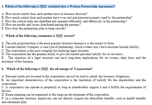 4. Which of the following is NOT included into a