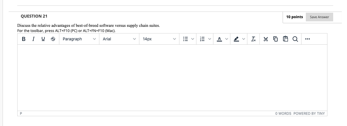 QUESTION 21 10 points Save Answer Discuss the