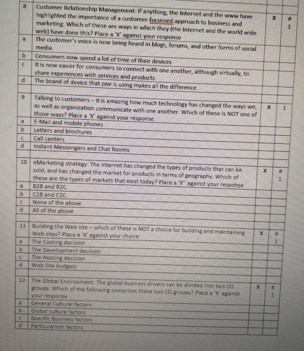 8 X # 1 a Customer Relationship Management: If