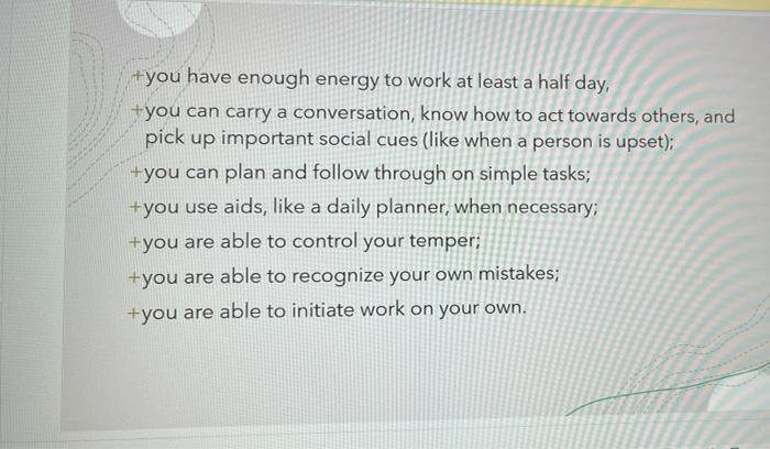 learning and development +you have enough energy