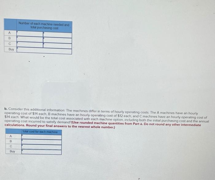 A manager must decide which type of machine to