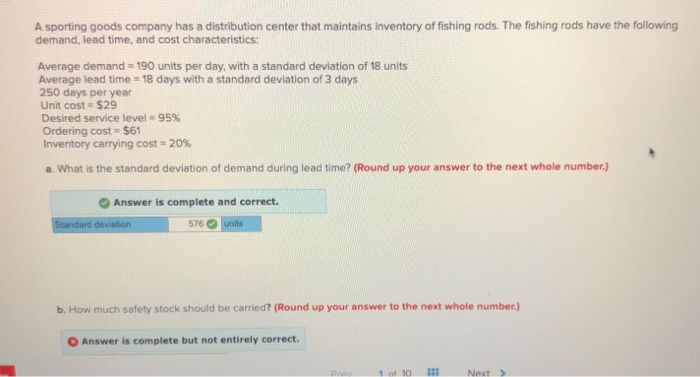 A sporting goods company has a distribution